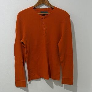 Old Navy Vibrant Orange Long Sleeve Henley